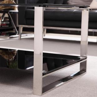 双层A08玻办形公室长茶璃几现代简方形客厅居家小户约型办公室方