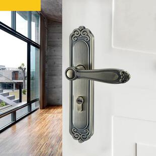 中式 门把手房门锁 静音室内卧室门锁实木门锁具卫生间锌合金欧式