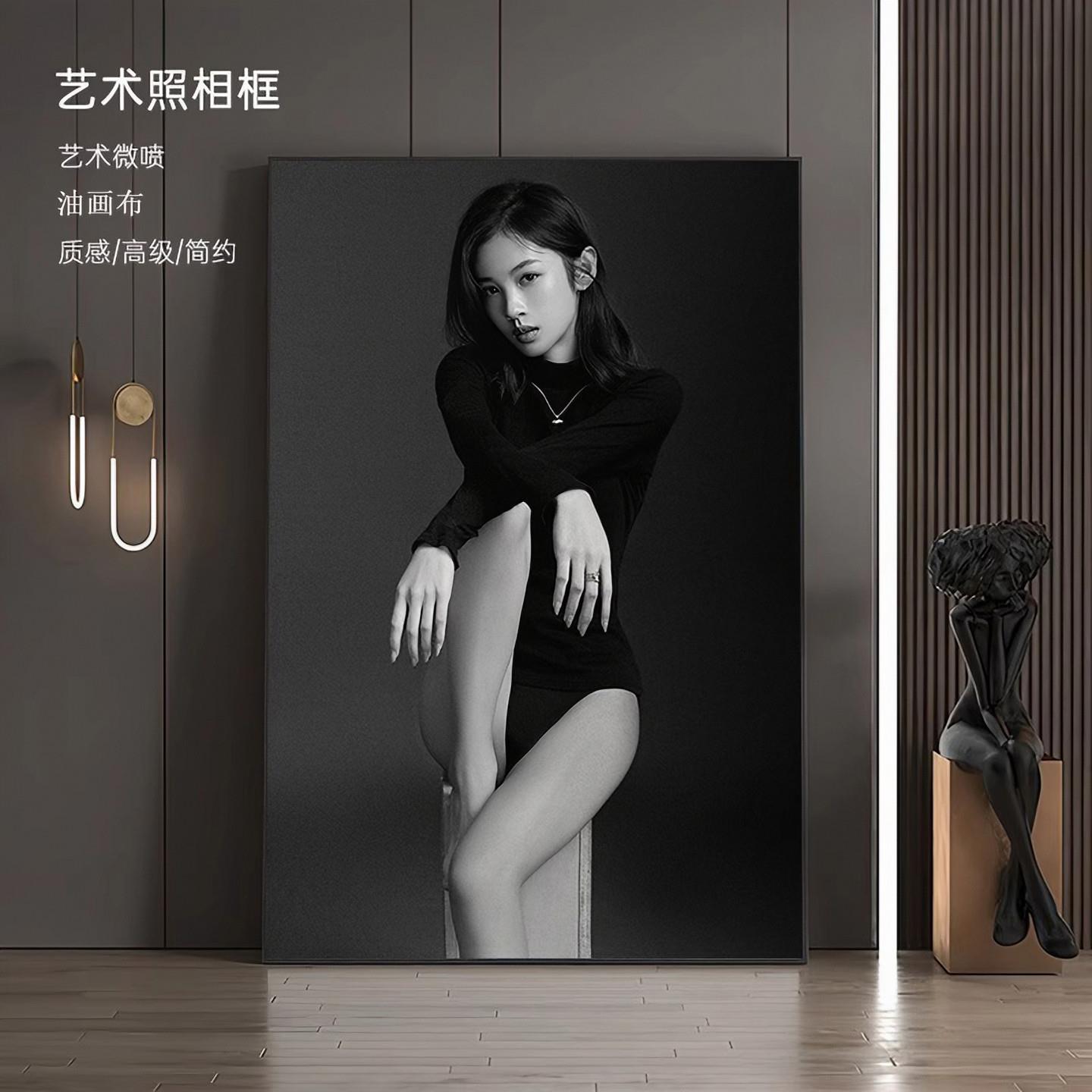相框定制婚纱艺术照个人写真挂墙肖像儿童高级油画布照片打印影楼