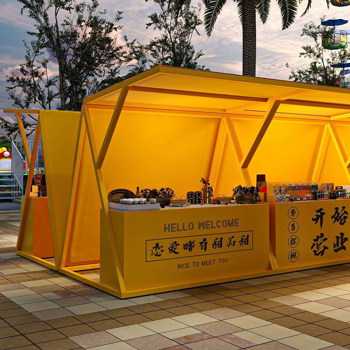 网红集市活动摆摊架商场促销展示架景区广场摊位架多功能售货棚架