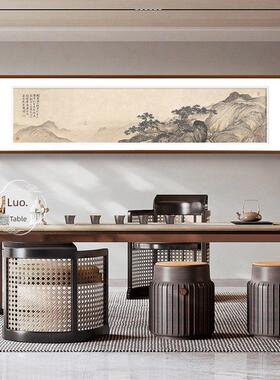 唐伯虎梦仙草堂图唐寅古画山水画客厅茶室沙发背景墙新中式挂画