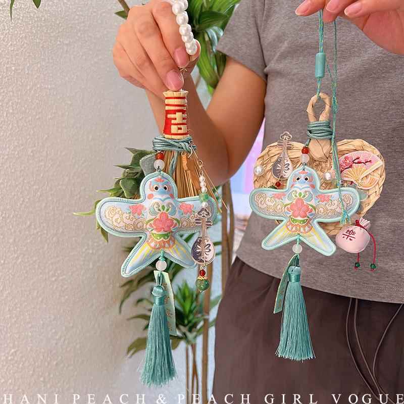 HD5488A1国风新中式岁岁安康端午纸鸢香囊挂件车载挂饰门挂摆件