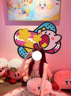 星之卡比主题玩具店电玩网咖墙面装饰挂画精品游戏厅儿童房间布置