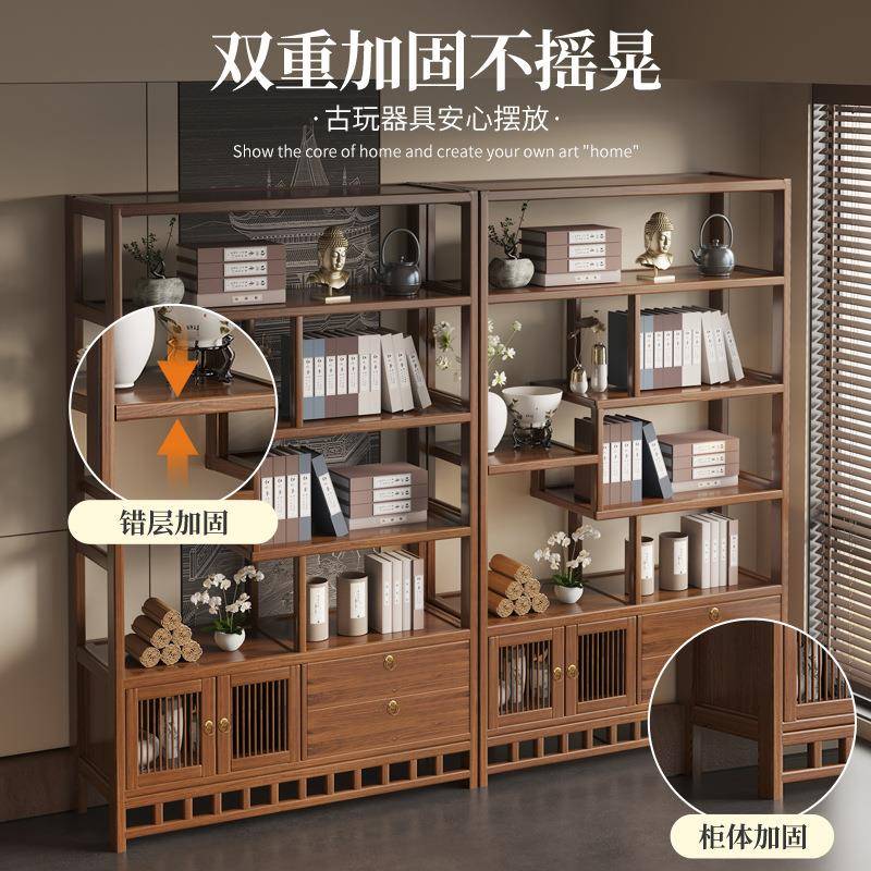 楠竹博古架多宝阁小型紫砂壶摆放架茶室置物架展示架中式茶叶架子