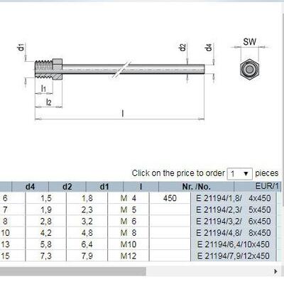 标准塑胶模具运水针E21194/3.2/6*450