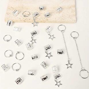 Hair Decorations 32pcs Dreadlock and Braid Cuffs Star Braids