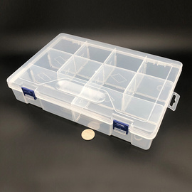 简约透明塑料多格可拆单层收纳盒加厚零件饰品工具小螺丝分类盒子