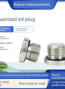 镀锌内六角边塞法兰面管油塞G1/81/43/81/2 4点M8*1M10*1