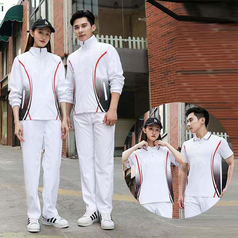 新款春秋出场服男女运动三件套装教练健身训练团体学生班服团体服