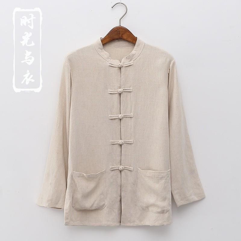 新款李子柒同款复古衣服服盘扣开衫端太高极款棉麻唐装中国风男女
