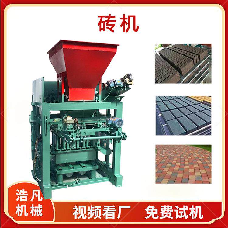 钢渣河砂液压震动制砖机 八孔空心砖机设备 静压建筑垃圾制砖设备