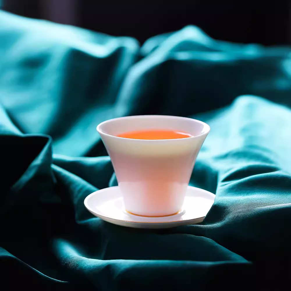 带过简约茶具羊脂玉泡滤商务茶具个人旅行家用盖碗高档户外杯茶器