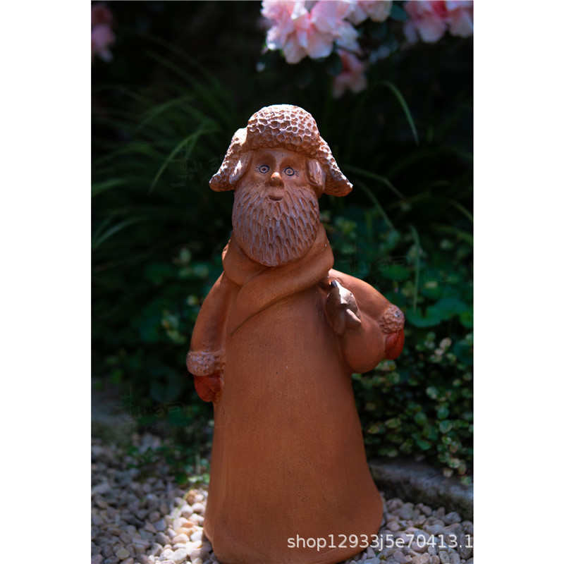 氧化镁ins叶可夫斯基复古做旧红陶色园艺花园装饰桌面摆件工艺品