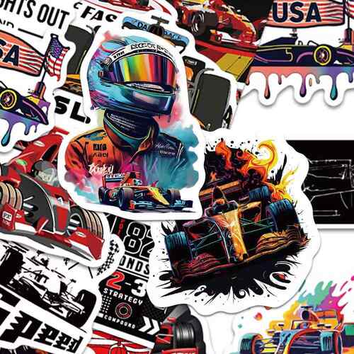 100张F1 Formula One Sticker赛车贴纸涂鸦炫酷手账装饰防水贴画