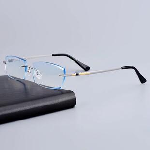 100 无框近视镜男女成品75 眼150 2002 300500度防 新款 配纯钛