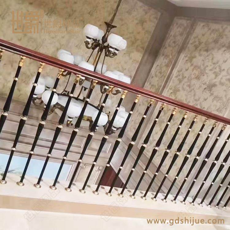 简约轻奢铝艺楼梯护栏扶手欧式别墅室内铝合金楼梯立柱栏杆