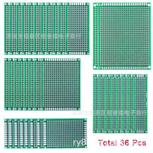 36PCS双面PCB万能板原型套件2*83*74*65*77*9组合套件