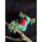 民间手工艺 绿色背福小布老虎挂件有挂绳艾虎