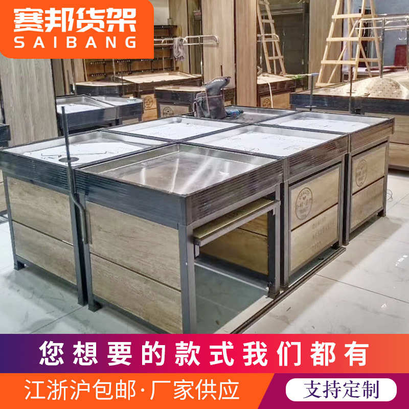 厂家直供超市货架展示架便利店零食陈列架单双面组合钢木食品货柜