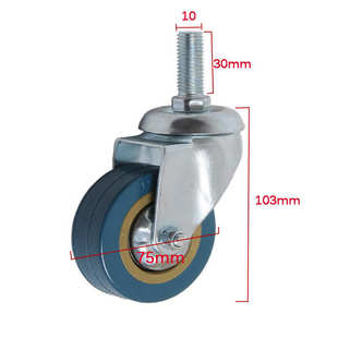 3寸万向轮手推车平板轮子静音脚轮M8M10促销 花车轮咕噜带刹车耐磨
