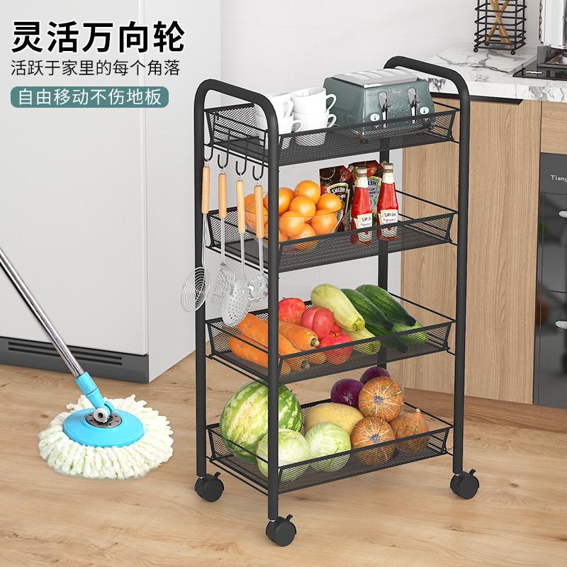 厨房置物架用品落地多层可移动小推车收纳架厨房蔬菜收纳架菜架子