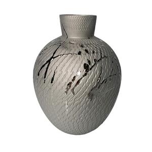 新中式陶瓷镀银花瓶花器摆件样版房展厅客厅售楼处玄关装饰品创意