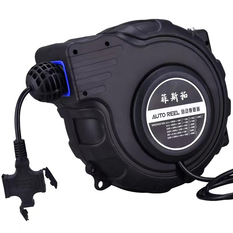 菲斯拓电鼓卷线器自动伸缩卷管器多股铜芯线卷盘器国标电缆收线器