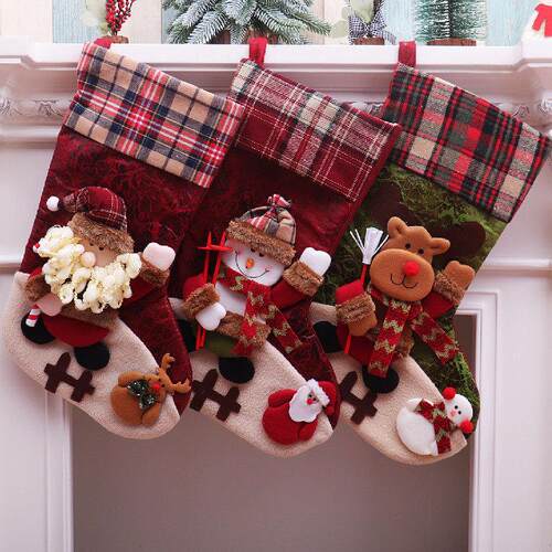 Christmas stocking decorations Santa stockings圣诞袜