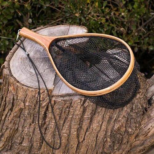 Fly Fishing Net Wooden Handle Portable Casting Network