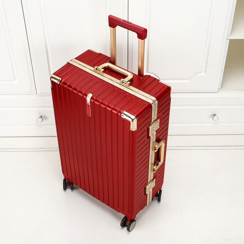 高档皮箱拉杆箱女新娘机婚陪嫁箱红色行李箱婚结庆嫁妆密箱码登旅