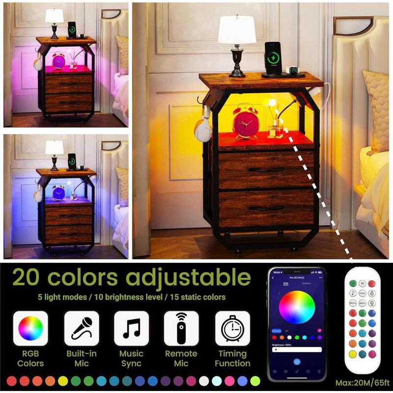 简约现代小型家用卧室客厅置物架高级感带抽屉床边柜