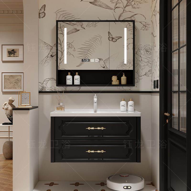 法式复古浴室柜组合陶瓷一体盆岩板热弯洗手盆洗漱台卫生间洗漱台,家装主材,浴室柜组合,淘宝优惠券,粉丝福利购,淘宝优惠卷