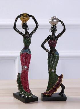 精美民族风非洲美女创意家居摆饰 节日商务礼品树脂工艺品摆件