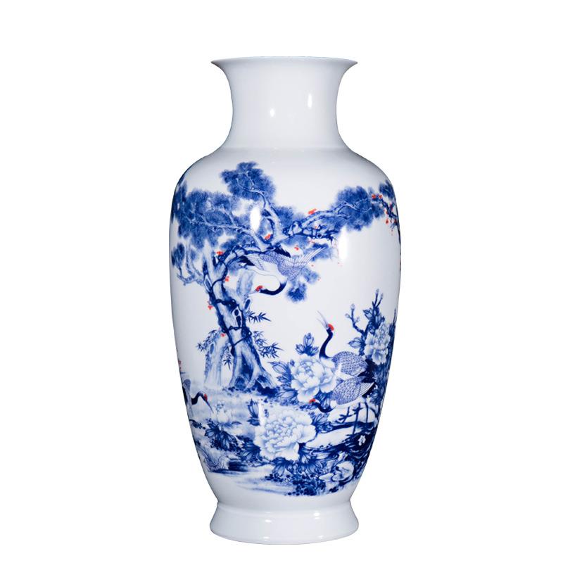 厂家景德镇陶瓷花瓶青花粉彩人物花瓶摆件家居陶瓷工艺品摆件