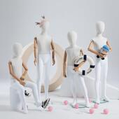 高档儿童模特服装 店橱窗道具包布小孩童模全身模特展示架 人偶童装