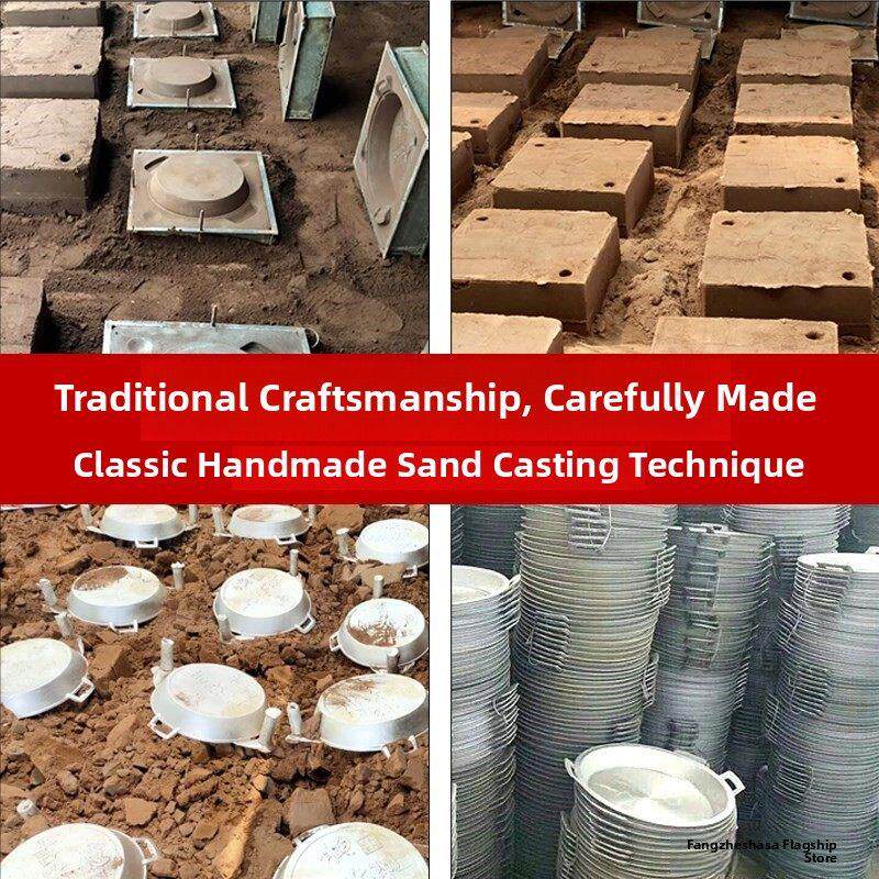 铝锅加厚煎锅铝平底锅老式锅家用不粘锅炕饼锅烙饼手工铸铝鏊子