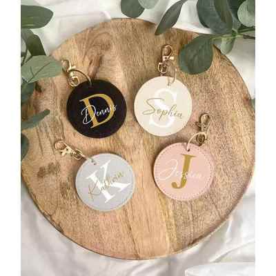 定制皮革钥匙扣名字个性化钥匙扣吊坠|礼物创意伴娘女友生日礼物