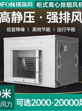 绿岛风柜式离心风机箱式过滤带棉静音空调风柜厨房排烟管道抽风机