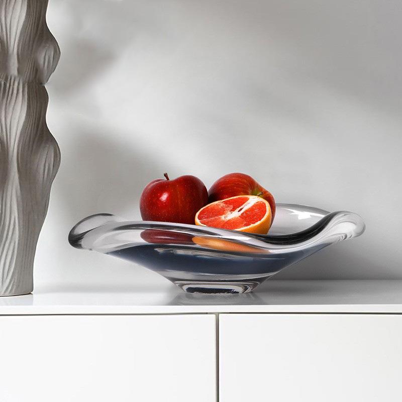 轻奢玻璃果盘客厅高档欧式水果盘现代茶几托盘装水果盘子装饰品
