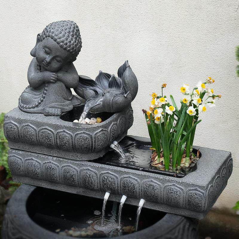 新中式鱼缸循环水流水摆件景观户外庭院喷泉花园装饰室外鱼池造景