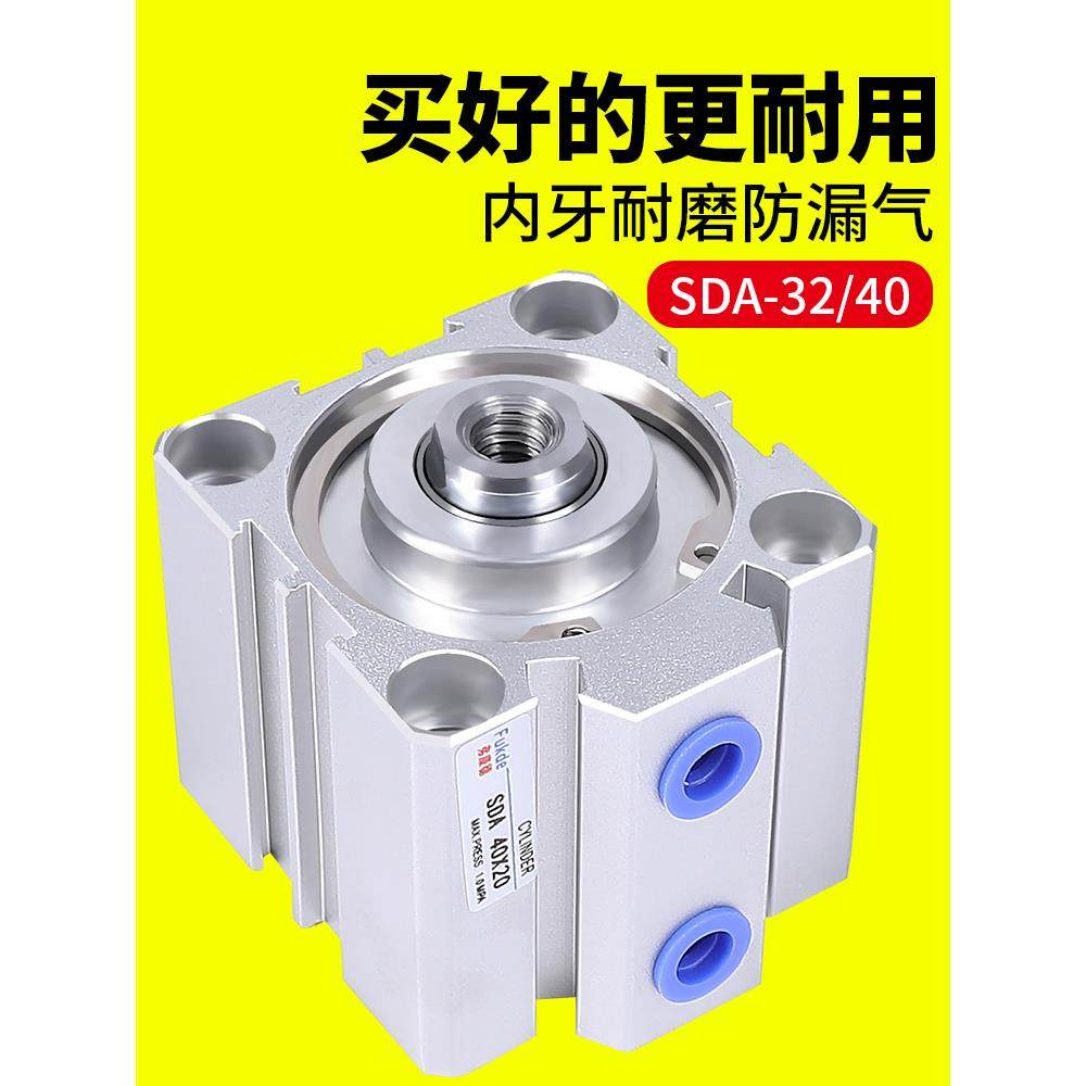 薄型气缸微型小型32/40/50/63/20/25迷你气动方形汽缸可调行程