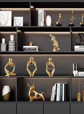 书架摆件高级感小众轻奢客厅玄关桌面男生装饰品太空人宇航员套装