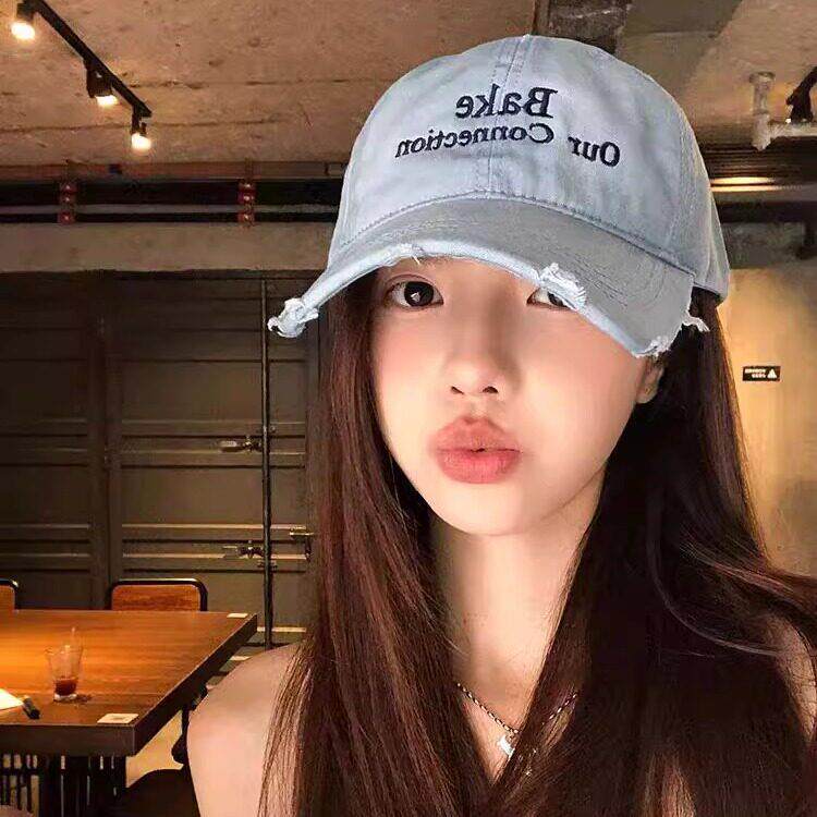 假发帽子一体女长发时尚光头可戴显脸小仿真发丝字母棒球帽夏秋季