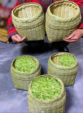 摘茶叶竹编背娄采篓神器的篮子农用采茶大竹篓斜挎采摘篮