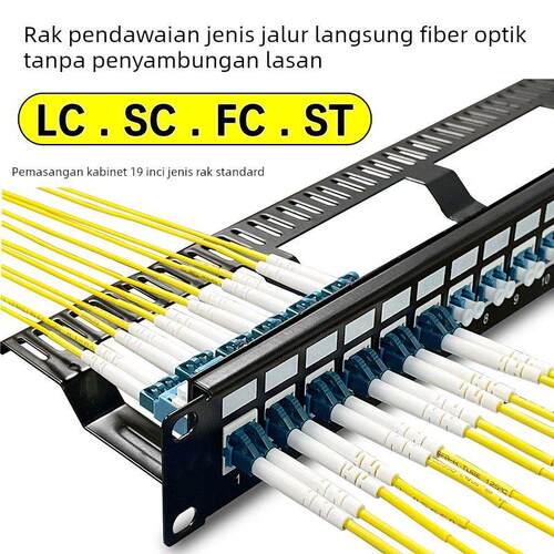光纤配线架12口24口48口直通型SC口LC96芯FC口ST模块免熔接机架式