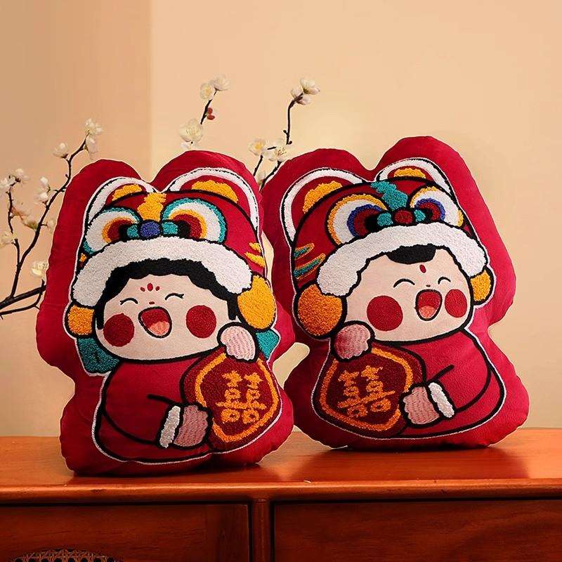 结婚抱枕一对红色压床娃娃新款高档新婚婚庆公仔喜娃金童玉女陪嫁