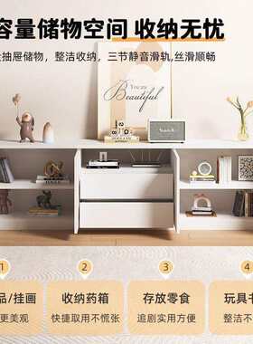 窄小客厅矮柜储物柜电视柜小户型实木电视柜加高落地式现代简约