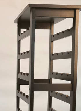 靠墙酒创意架架展示架落地小型7层架胡物桃色竹制置洋酒家用红酒