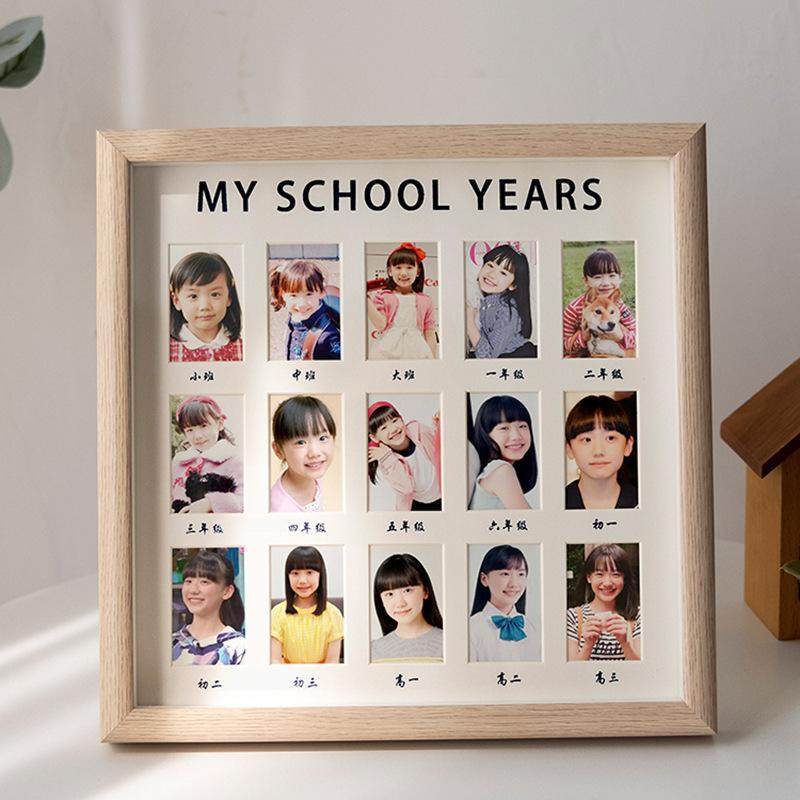 儿童证件照成长相框校园时光记录相册宝宝周岁纪念1岁到18岁摆台,家居饰品,DIY亲子装饰画,淘宝优惠券,粉丝福利购,淘宝优惠卷