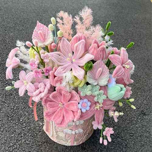 扭扭棒花束抱抱桶手工编织diy材料包自制创意新婚礼物送女友闺蜜